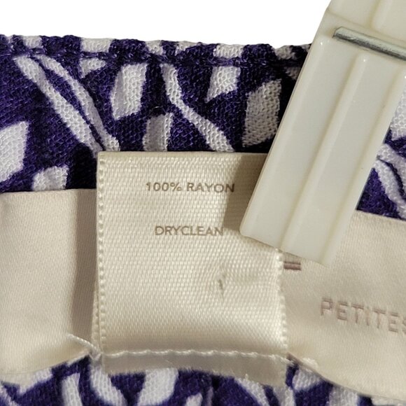 Ann Taylor Loft Petites 12P Skirt Maxi Button Front Drawstring Geometric Purple - Picture 8 of 11